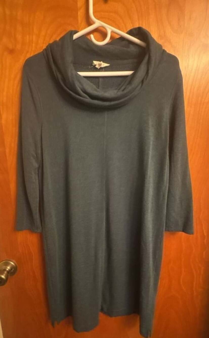 Loft Outlet Lounge Cowl Neck Dress Size M Blue/green color Tunic